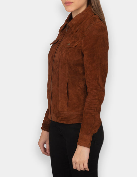 Suede Leather Jacket Handmade Women Suede Jacket Genuine Leather Jacket Biker Jacket Motorcycle Jacket For Women
